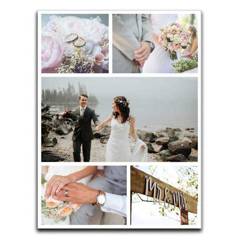 Portrait Personalised 5 Photo Collage Canvas